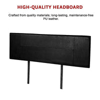 PU Leather King Bed Headboard Bedhead - Black Furniture Kings Warehouse 