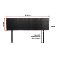 PU Leather King Bed Headboard Bedhead - Black Furniture Kings Warehouse 