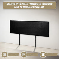 PU Leather King Bed Headboard Bedhead - Black Furniture Kings Warehouse 