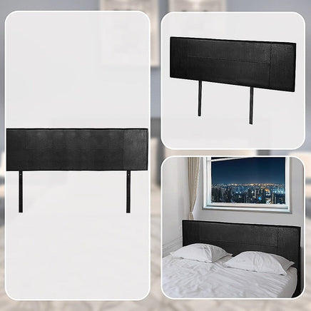 PU Leather King Bed Headboard Bedhead - Black Furniture Kings Warehouse 