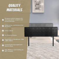 PU Leather King Bed Headboard Bedhead - Black Furniture Kings Warehouse 