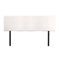 PU Leather King Bed Headboard Bedhead - White Furniture Kings Warehouse 