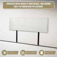 PU Leather King Bed Headboard Bedhead - White Furniture Kings Warehouse 