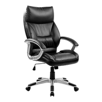 PU Leather Office Chair Executive Padded Black Furniture Kings Warehouse 