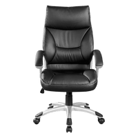 PU Leather Office Chair Executive Padded Black Furniture Kings Warehouse 