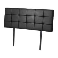 PU Leather Queen Bed Deluxe Headboard Bedhead - Black Furniture Kings Warehouse 