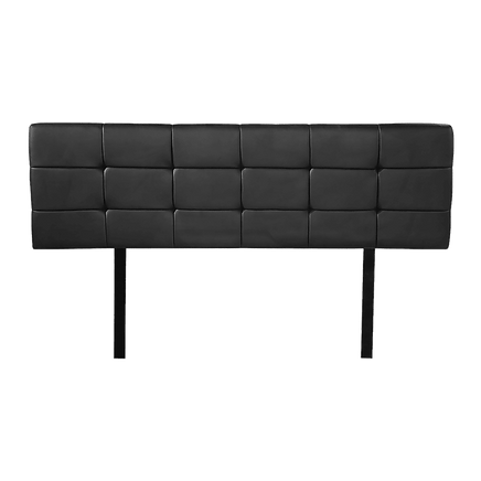 PU Leather Queen Bed Deluxe Headboard Bedhead - Black Furniture Kings Warehouse 