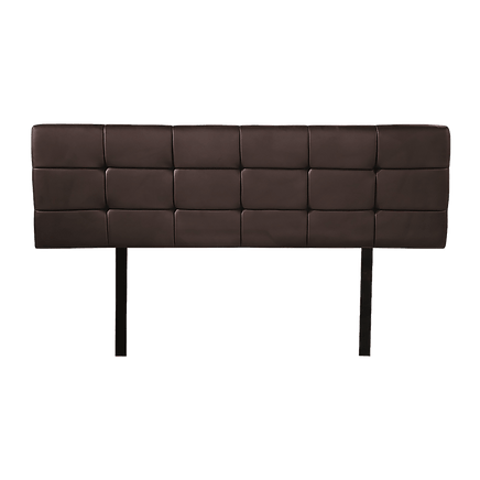 PU Leather Queen Bed Deluxe Headboard Bedhead - Brown Furniture Kings Warehouse 