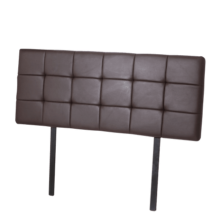 PU Leather Queen Bed Deluxe Headboard Bedhead - Brown Furniture Kings Warehouse 