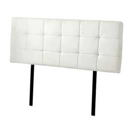 PU Leather Queen Bed Deluxe Headboard Bedhead - White Furniture Kings Warehouse