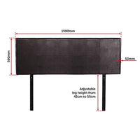PU Leather Queen Bed Headboard Bedhead - Brown Furniture Kings Warehouse 
