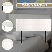 PU Leather Queen Bed Headboard Bedhead - White Furniture Kings Warehouse 