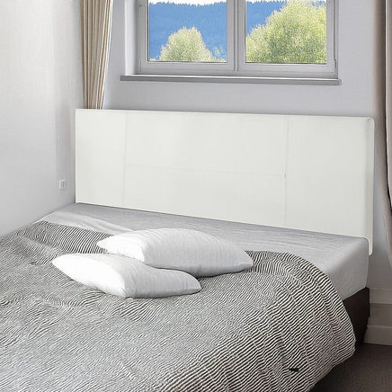 PU Leather Queen Bed Headboard Bedhead - White Furniture Kings Warehouse 
