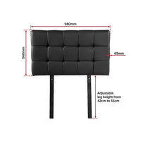 PU Leather Single Bed Deluxe Headboard Bedhead - Black Furniture Kings Warehouse 