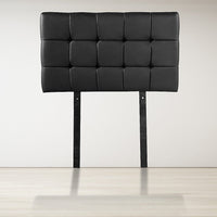 PU Leather Single Bed Deluxe Headboard Bedhead - Black Furniture Kings Warehouse 
