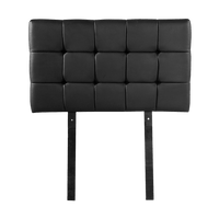 PU Leather Single Bed Deluxe Headboard Bedhead - Black Furniture Kings Warehouse 
