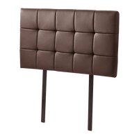 PU Leather Single Bed Deluxe Headboard Bedhead - Brown Furniture Kings Warehouse 