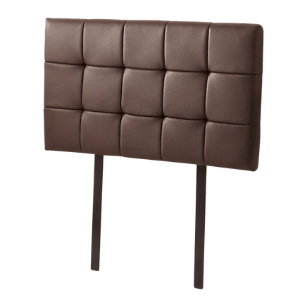 PU Leather Single Bed Deluxe Headboard Bedhead - Brown Furniture Kings Warehouse 
