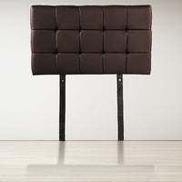 PU Leather Single Bed Deluxe Headboard Bedhead - Brown Furniture Kings Warehouse 