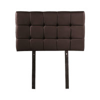 PU Leather Single Bed Deluxe Headboard Bedhead - Brown Furniture Kings Warehouse 