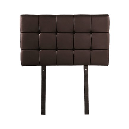 PU Leather Single Bed Deluxe Headboard Bedhead - Brown Furniture Kings Warehouse 