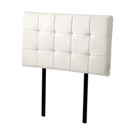PU Leather Single Bed Deluxe Headboard Bedhead - White Furniture Kings Warehouse