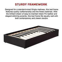 PU Leather Single Bed Ensemble Frame Furniture Kings Warehouse 