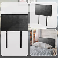 PU Leather Single Bed Headboard Bedhead - Black Furniture Kings Warehouse 