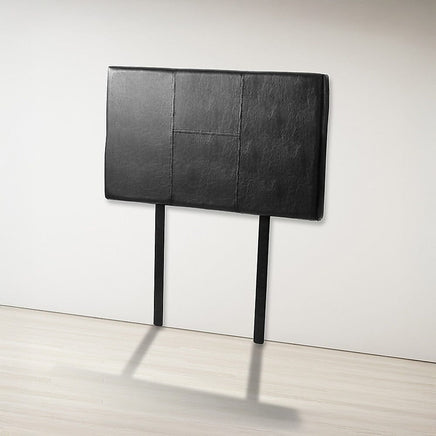 PU Leather Single Bed Headboard Bedhead - Black Furniture Kings Warehouse 