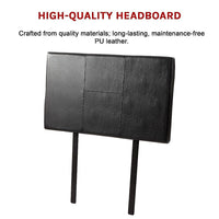 PU Leather Single Bed Headboard Bedhead - Black Furniture Kings Warehouse 