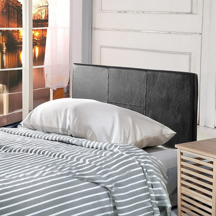 PU Leather Single Bed Headboard Bedhead - Black Furniture Kings Warehouse 