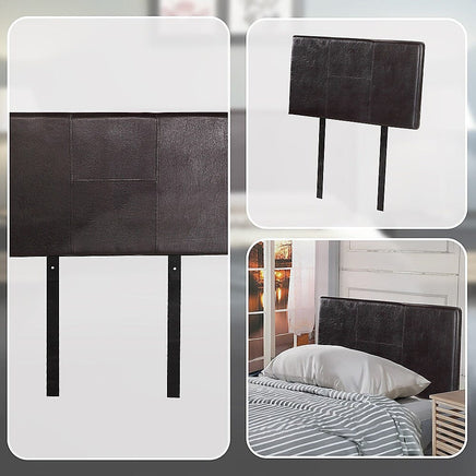 PU Leather Single Bed Headboard Bedhead - Brown Furniture Kings Warehouse 