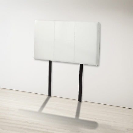 PU Leather Single Bed Headboard Bedhead - White Furniture Kings Warehouse 