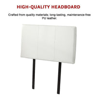 PU Leather Single Bed Headboard Bedhead - White Furniture Kings Warehouse 