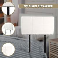 PU Leather Single Bed Headboard Bedhead - White Furniture Kings Warehouse 