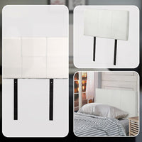 PU Leather Single Bed Headboard Bedhead - White Furniture Kings Warehouse 