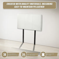 PU Leather Single Bed Headboard Bedhead - White Furniture Kings Warehouse 