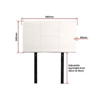 PU Leather Single Bed Headboard Bedhead - White Furniture Kings Warehouse 