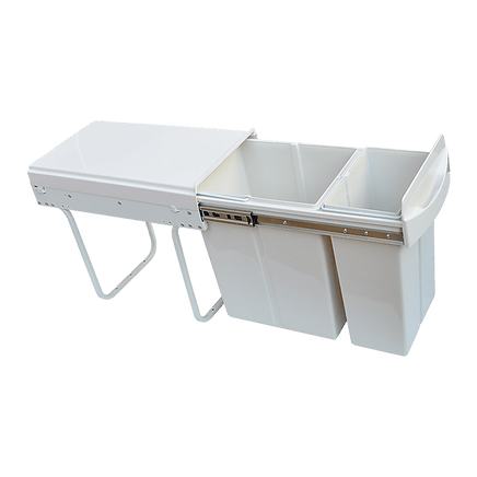 Pull Out Bin Kitchen Double Dual Slide Garbage Rubbish Waste 10L+20L Home & Garden Kings Warehouse 