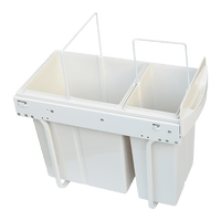 Pull Out Bin Kitchen Double Dual Slide Garbage Rubbish Waste 10L+20L Home & Garden Kings Warehouse 