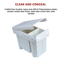 Pull Out Bin Kitchen Double Dual Slide Garbage Rubbish Waste 10L+20L Home & Garden Kings Warehouse 