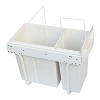 Pull Out Bin Kitchen Double Dual Slide Garbage Rubbish Waste 10L+20L Kings Warehouse 