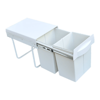 Pull Out Bin Kitchen Double Dual Slide Garbage Rubbish Waste 2X20L Kings Warehouse 