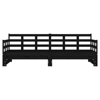 Pull-out Day Bed Black Solid Wood Pine 2x(92x187) cm bedroom furniture Kings Warehouse 
