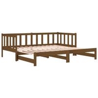 Pull-out Day Bed Honey Brown 2x(92x187) cm Solid Wood Pine bedroom furniture Kings Warehouse 