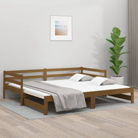 Pull-out Day Bed Honey Brown 2x(92x187) cm Solid Wood Pine