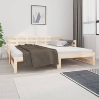 Pull-out Day Bed Solid Wood Pine 2x(92x187) cm bedroom furniture Kings Warehouse 
