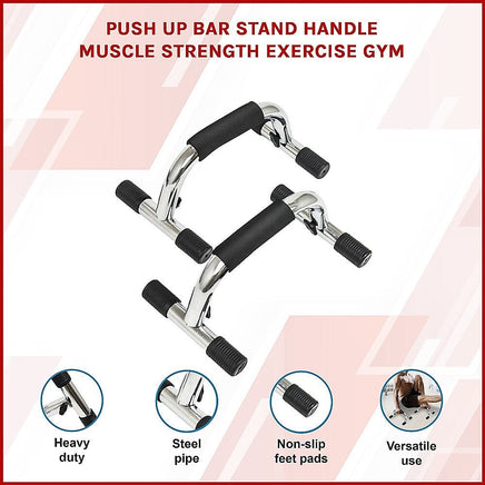 Push Up Bar Stand Handle Muscle Strength Exercise Gym Sports & Fitness Kings Warehouse 