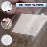 PVC Tablecloth Protector Table Cover Dining Table Cloth Plastic 2134x1070mm 1.5mm Home & Garden Kings Warehouse 