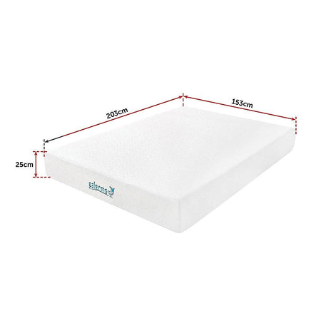 Queen 25cm Gel Memory Foam Mattress – Dual-Layered Comfort with CertiPUR-US Certified Foam Furniture Kings Warehouse 